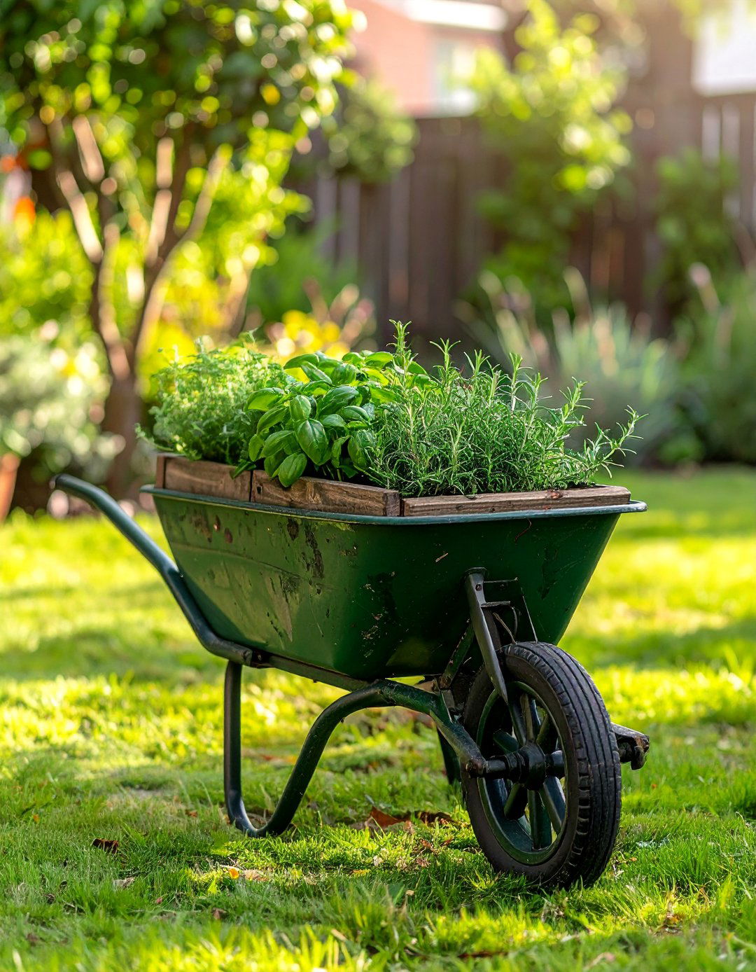 Old Wheelbarrow Tiered Herb Planter - 25 Old Wheelbarrow Ideas for Creative Garden Decor