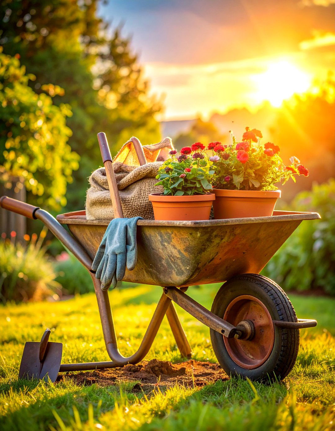 Old Wheelbarrow Tool and Potting Station - 25 Old Wheelbarrow Ideas for Creative Garden Decor