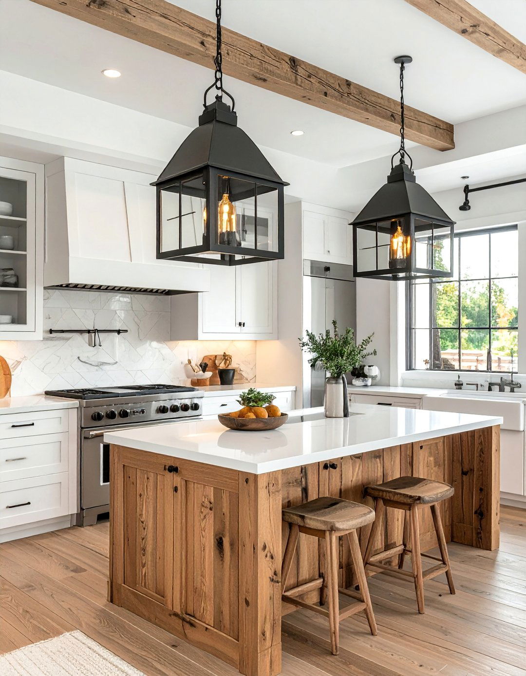 Open Frame Lantern Pendants - 40 Kitchen Decor Ideas to Refresh Your Cooking Space