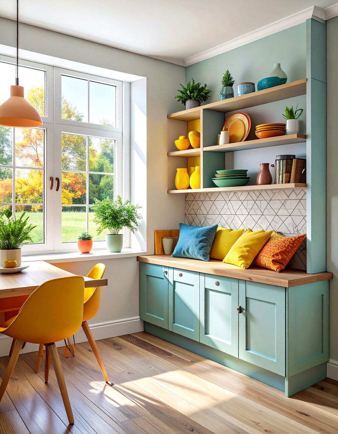 Open Shelving Display Corner - 25 Corner Breakfast Nook Ideas for a Charming Dining Spot