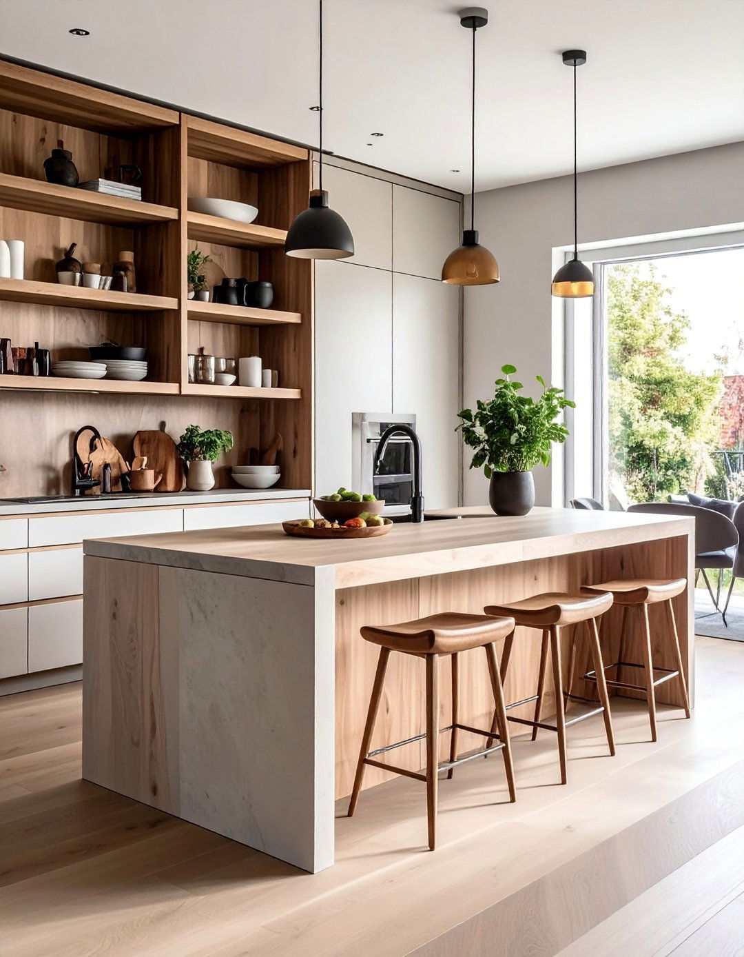 Open Shelving Display Island - 40 Kitchen Island Ideas for Spacious Kitchens