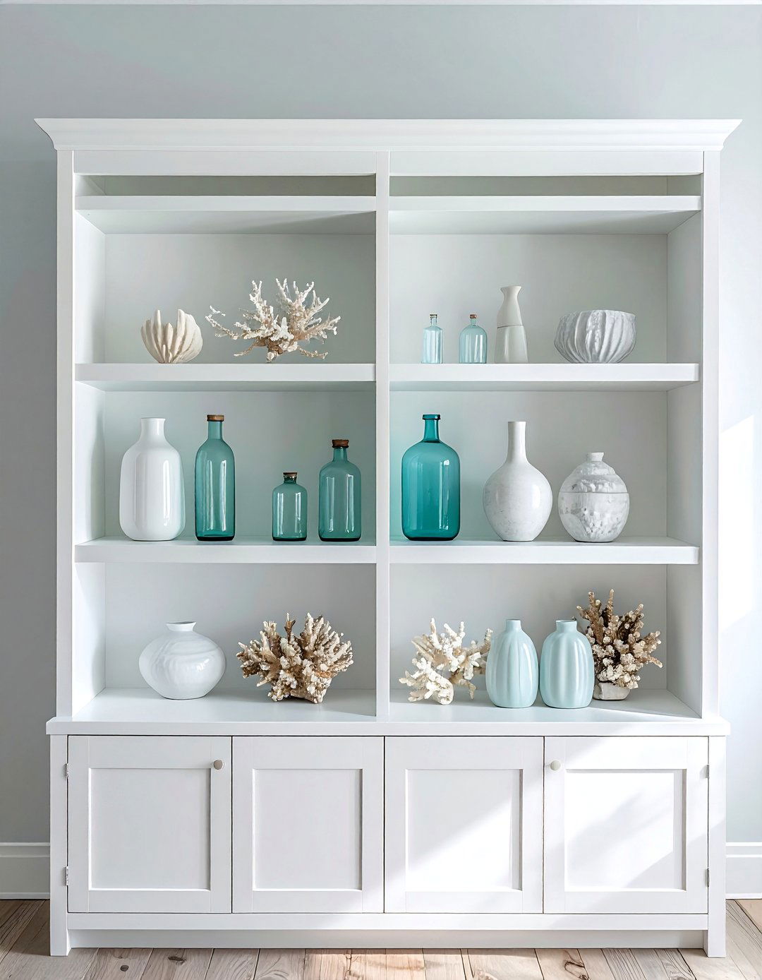 Open Shelving with Coastal Decor - 20 Coastal Dining Room Ideas for a Beachy Vibe