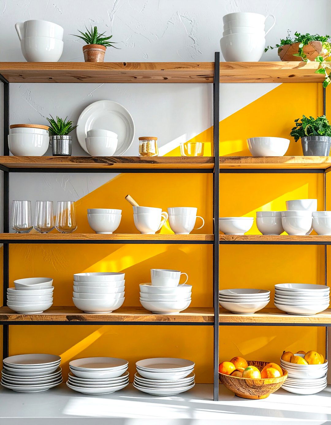 Open Shelving with Curated Dishware - 40 Kitchen Decor Ideas to Refresh Your Cooking Space