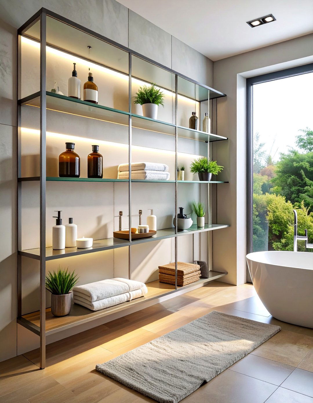 Open Wall Shelving Units - 15 Bathroom Wall Storage Ideas for Organized Spaces
