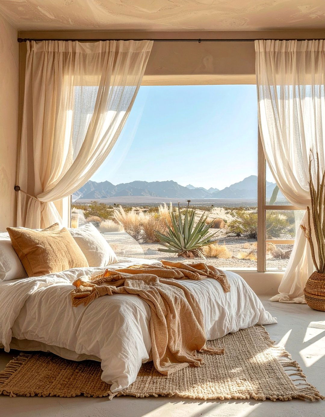 Open Weave Curtains and Textiles - 20 Bohemian Desert Decor Ideas for a Warm and Inviting Home