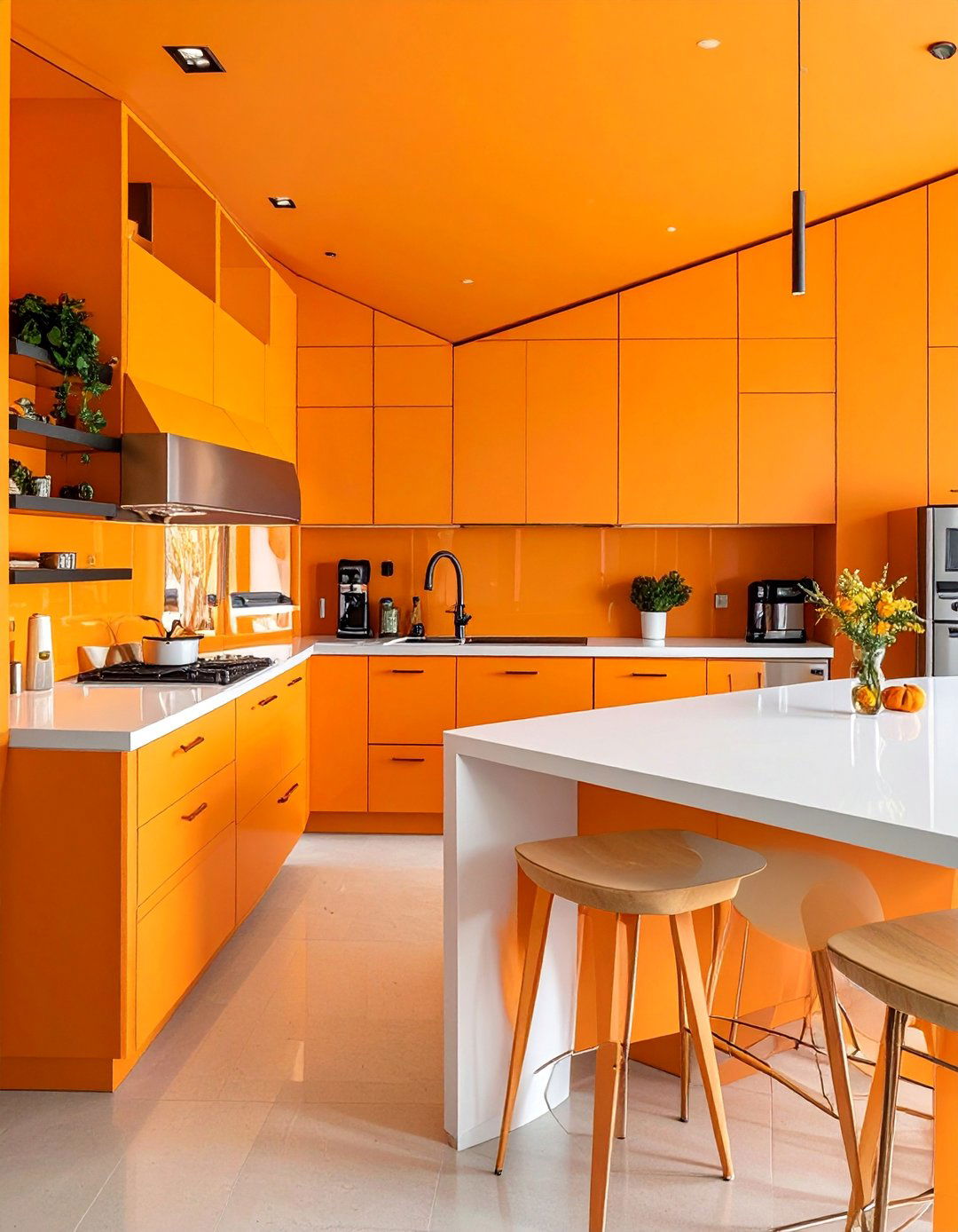 Orange Kitchen Cabinetry for a Bold Statement - 30 Orange Room Ideas to Brighten Your Home