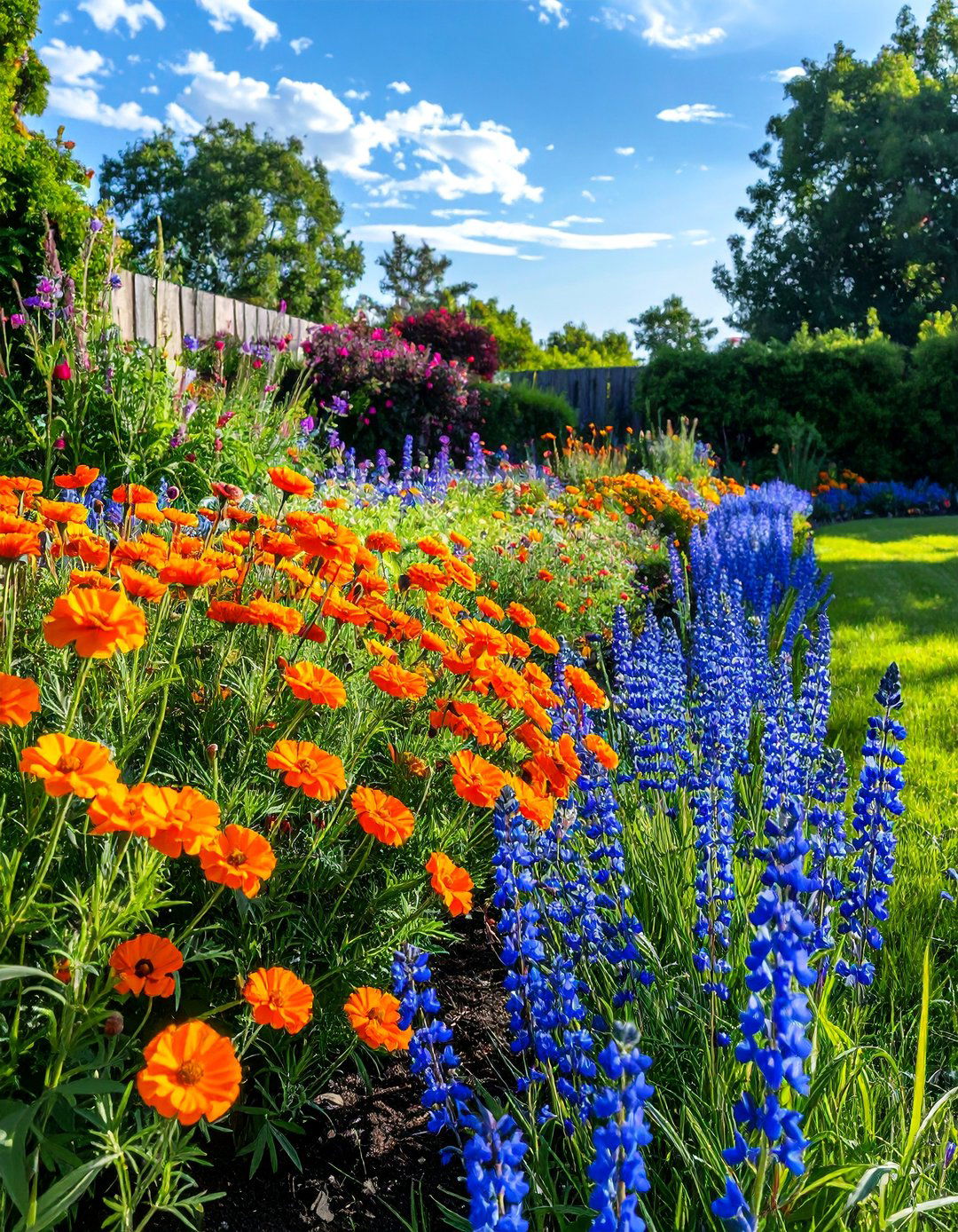 Orange and Blue Complementary Garden Colour Scheme - 30 Garden Colour Schemes to Brighten Your Outdoor Space
