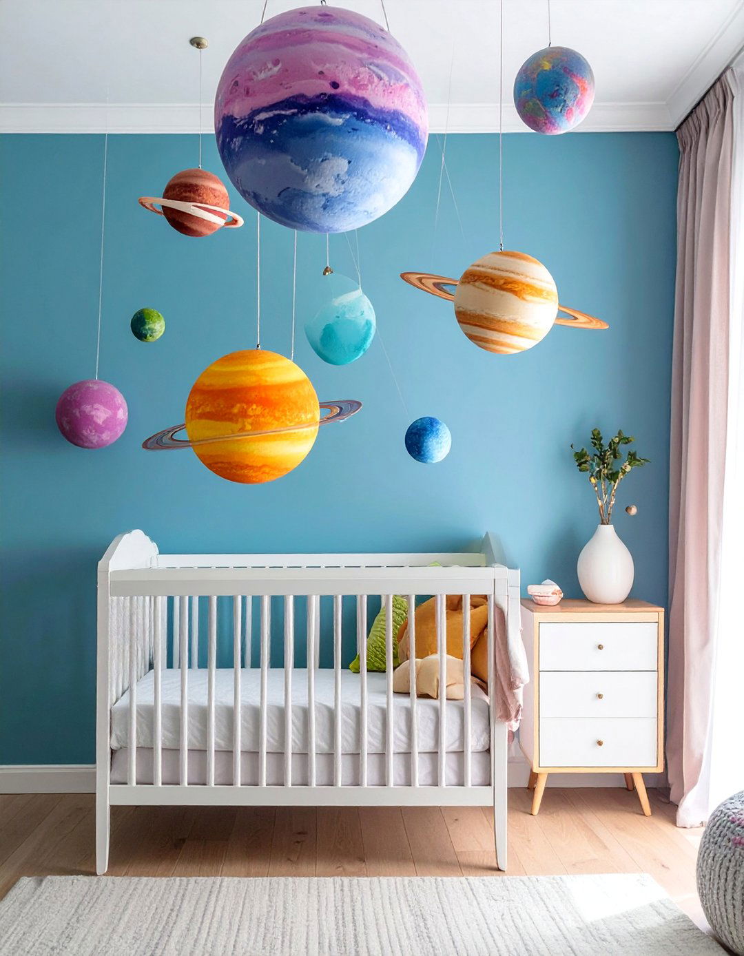 Orbiting Planets Ceiling Mobile - 20 Galaxy Space-themed Bedroom Ideas for Dreamers