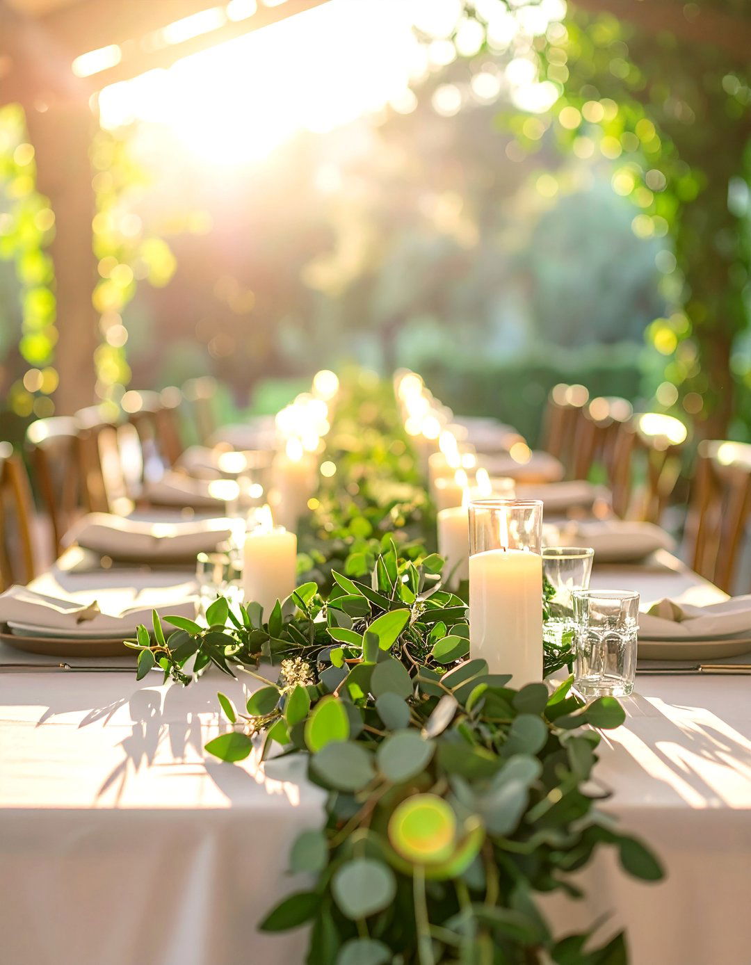 Organic Greenery Table Runners - 30 Wedding Table Decoration Ideas for a Dreamy Setup