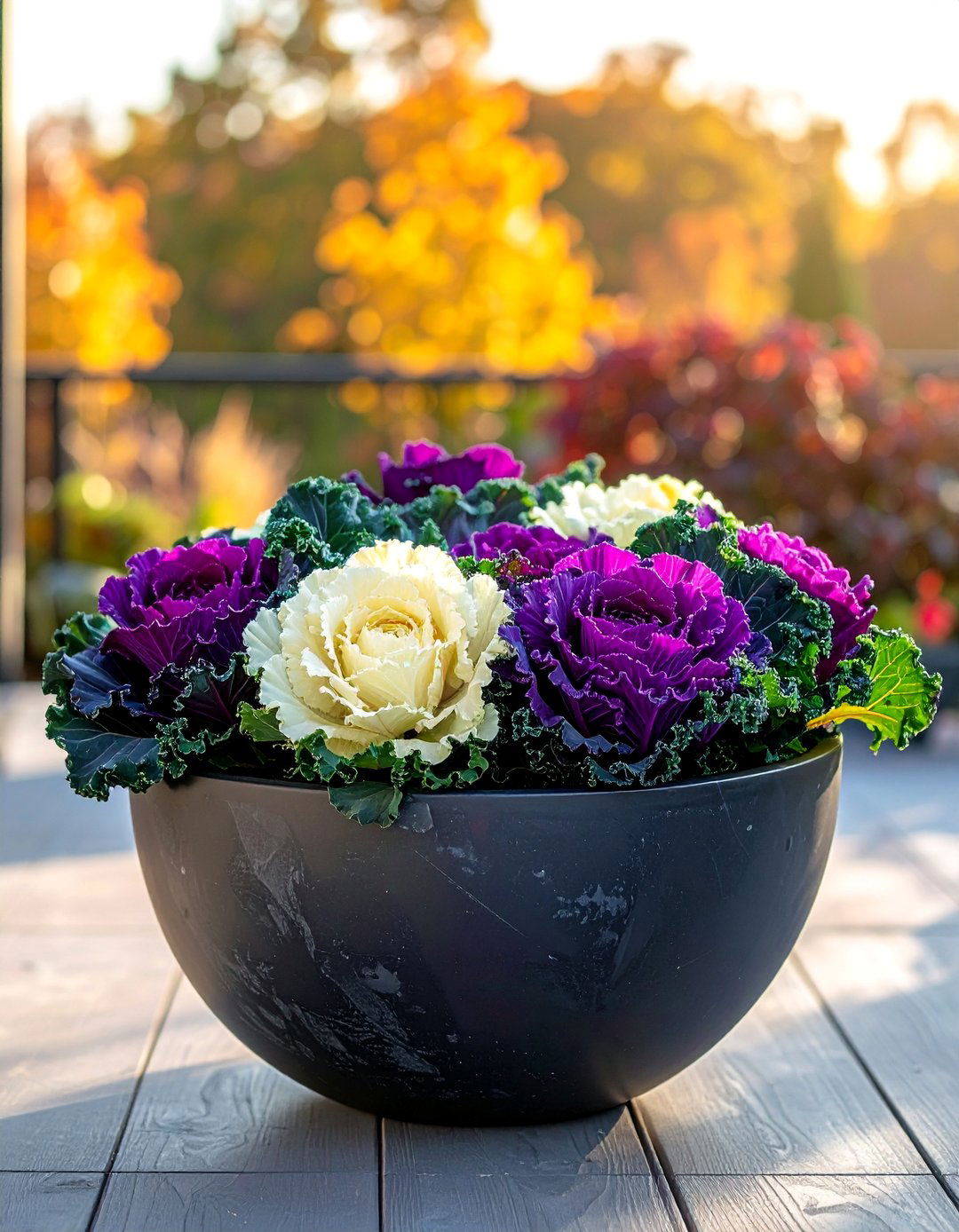Ornamental Cabbage and Kale Fall Planter - 40 Fall Planter Ideas to Add Seasonal Charm