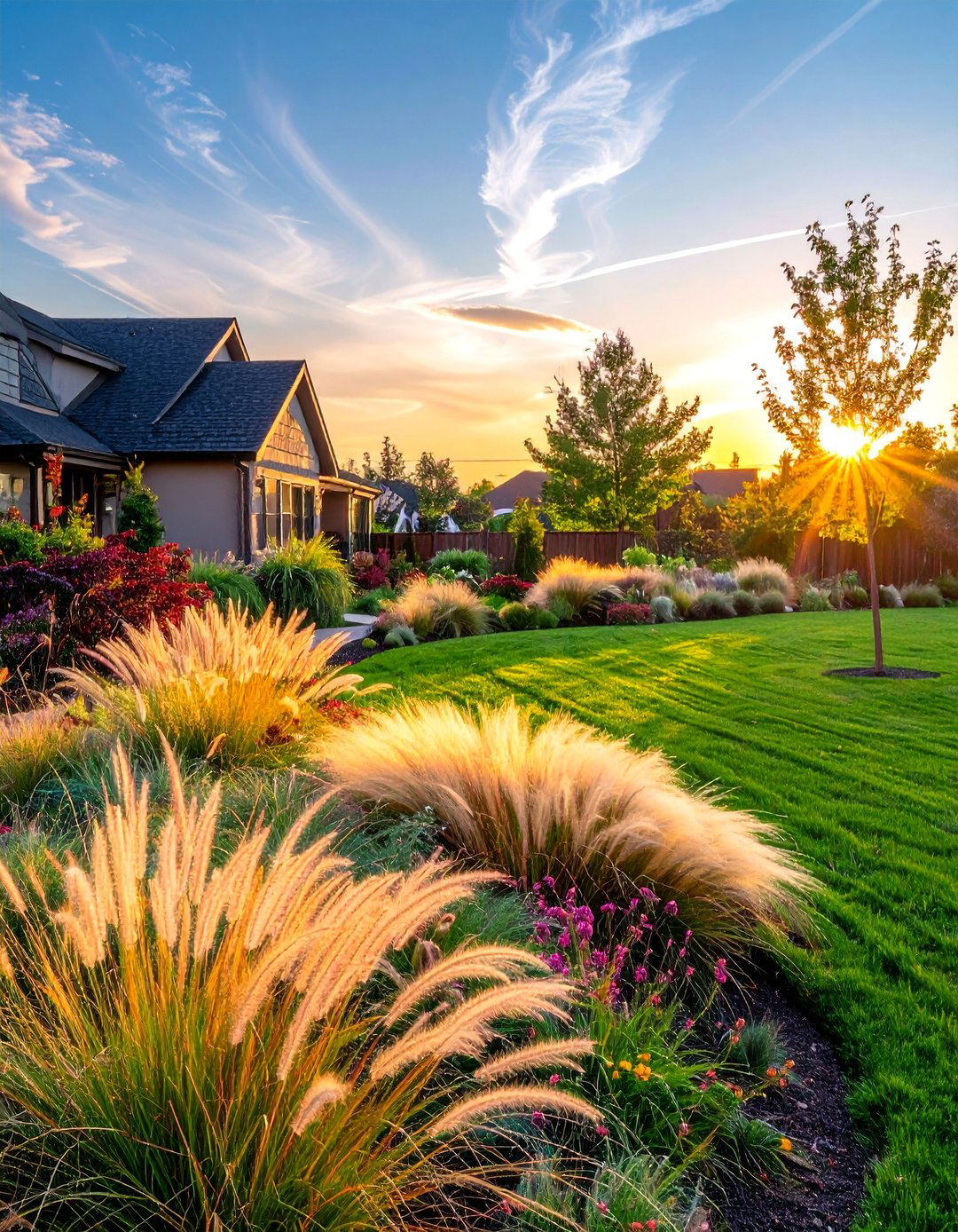 Ornamental Grass Meadows - 40 Front Yard Landscaping Ideas to Boost Curb Appeal