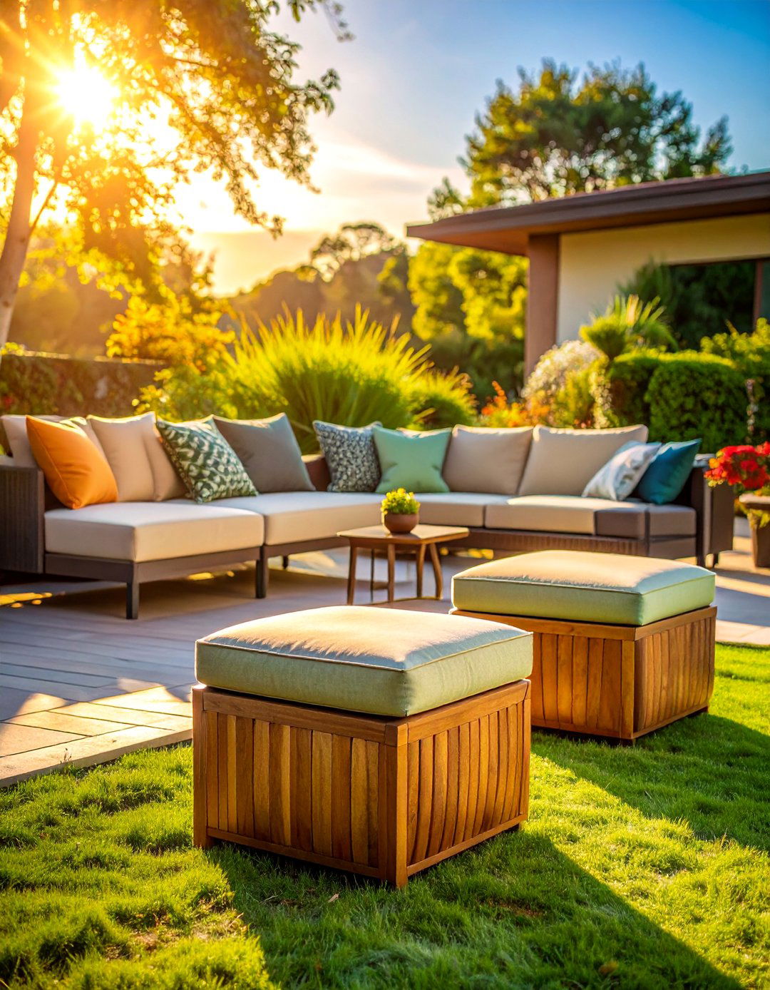 Ottoman Flexibility - 40 Cozy Outdoor Seating Ideas for Your Backyard