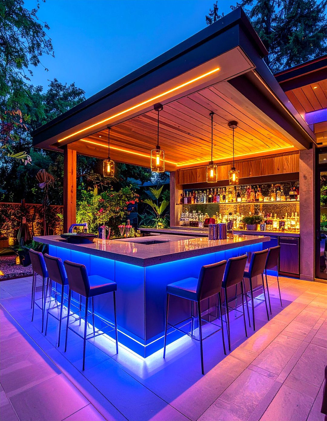 Outdoor Bar Illumination - 40 Garden Lighting Ideas to Illuminate Your Outdoor Space