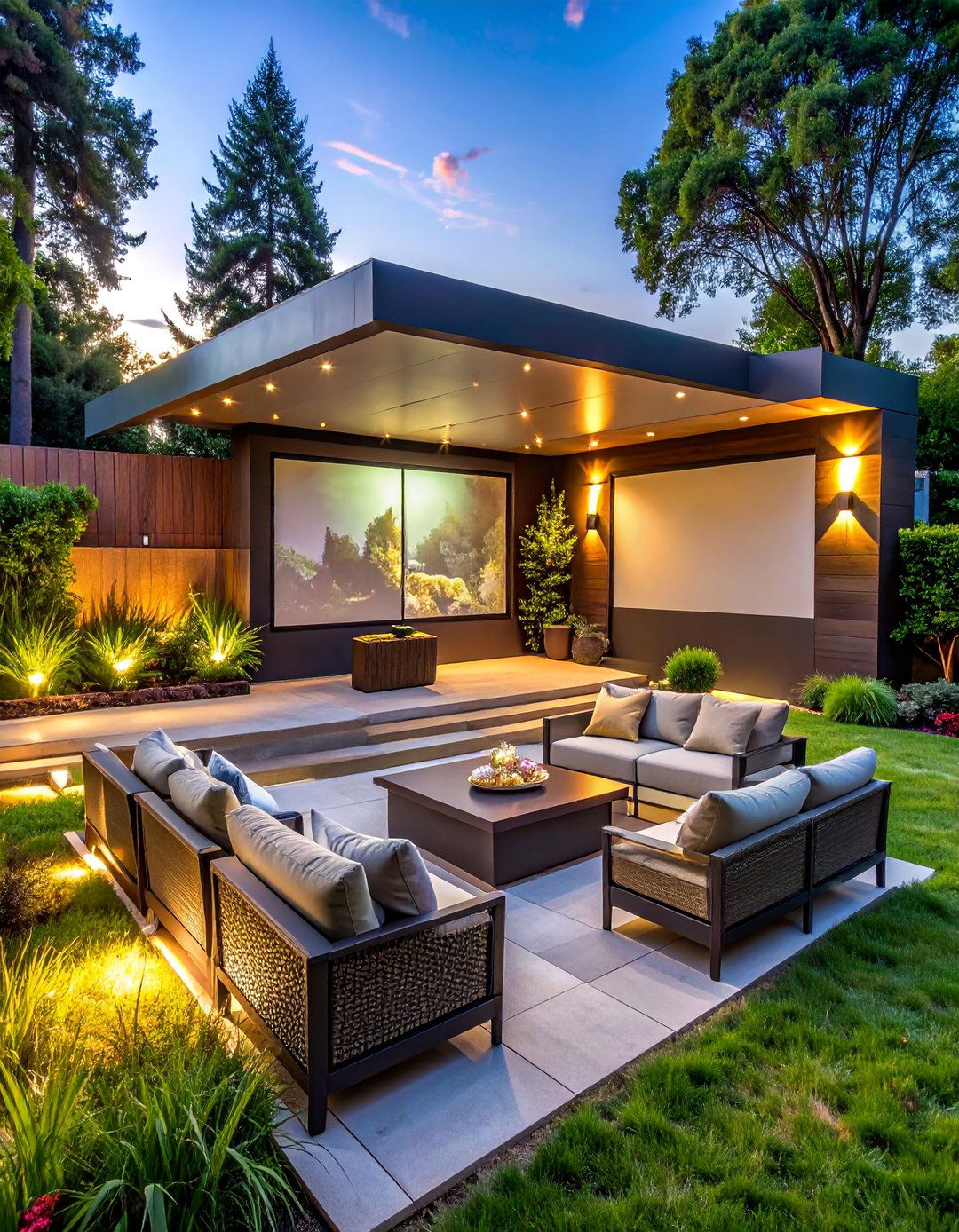 Outdoor Cinema Entertainment Areas - 30 Luxury Garden Design Ideas for a Stunning Outdoor Space