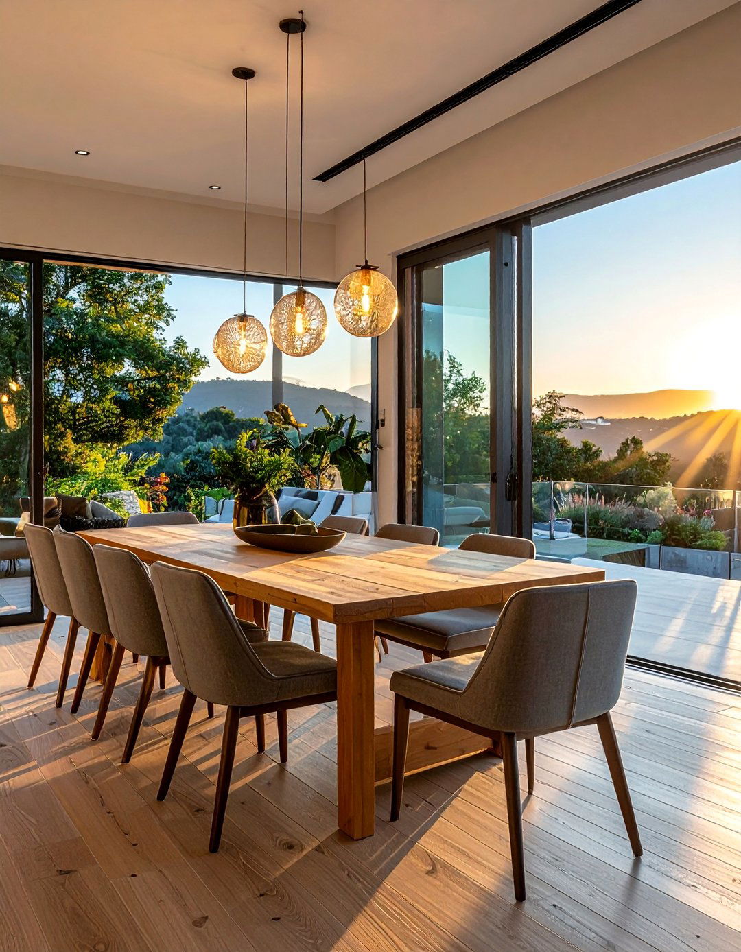 Outdoor Connection with Folding Glass Doors - 40 Luxurious Dining Room Ideas for Elegant Entertaining