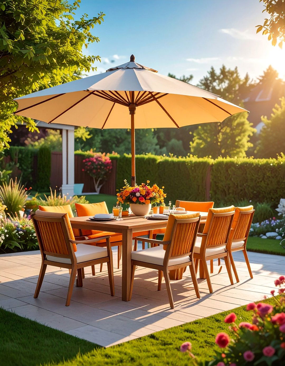 Outdoor Dining Ensemble - 40 Cozy Outdoor Seating Ideas for Your Backyard