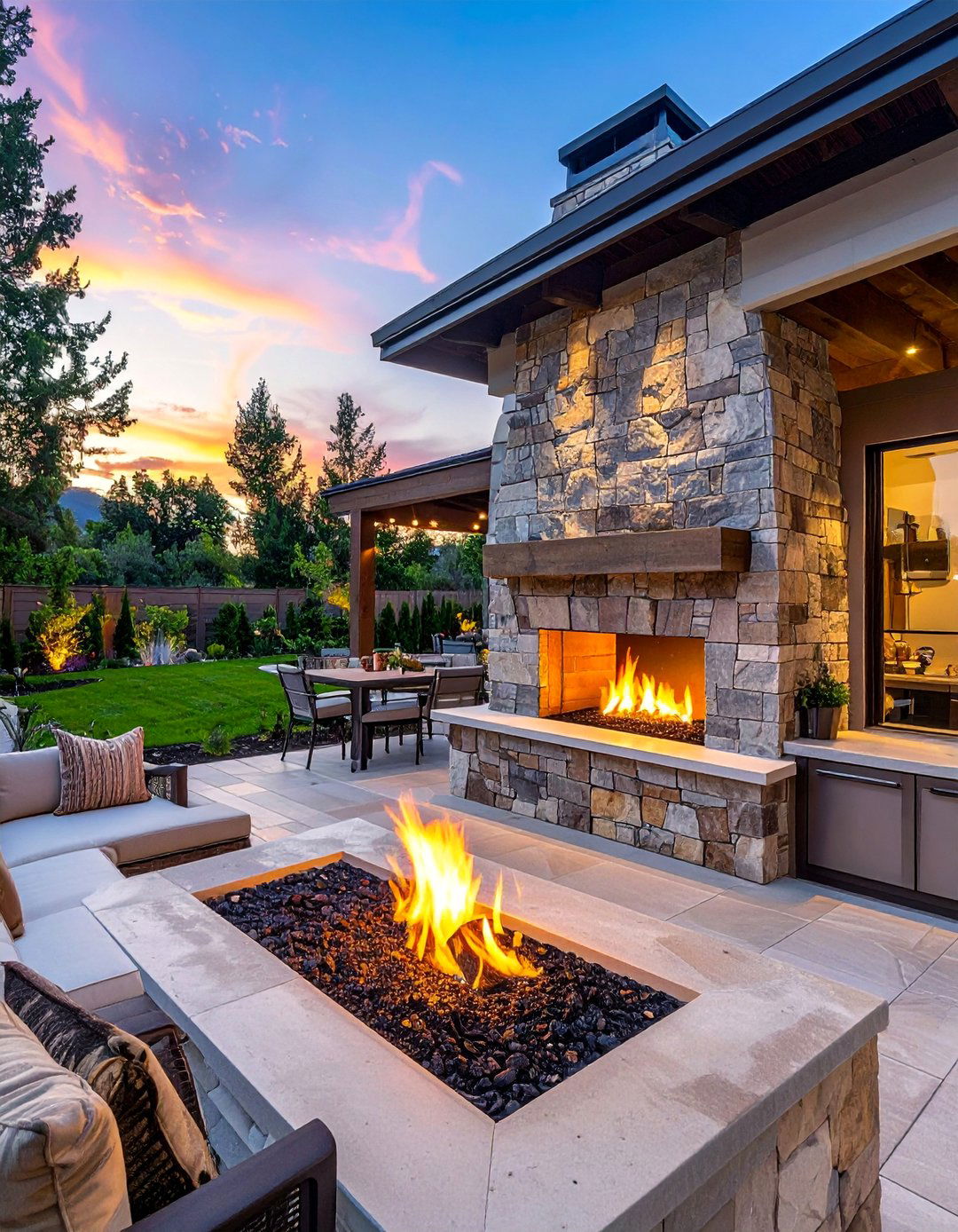 Outdoor Kitchen Fireplace Integration - 40 Modern Fireplace Ideas to Warm Up Your Home