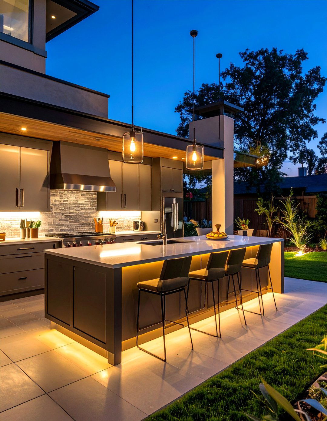 Outdoor Kitchen Task Lighting - 40 Backyard Lighting Ideas to Illuminate Your Space
