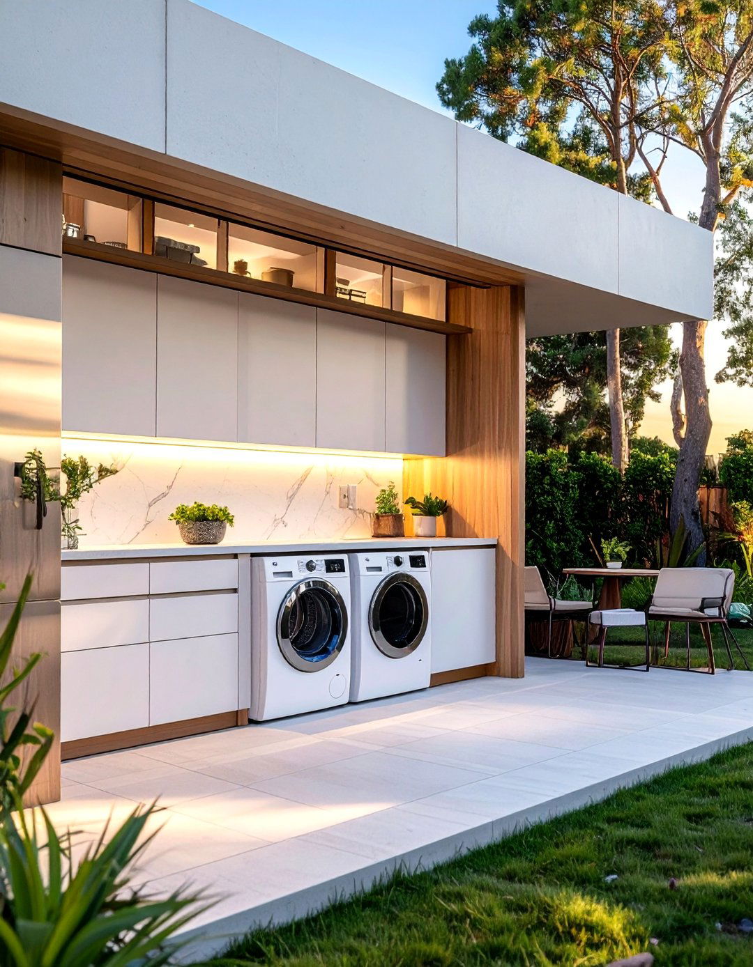 Outdoor Kitchen and Laundry Combination - 30 Outdoor Laundry Room Ideas for Functionality