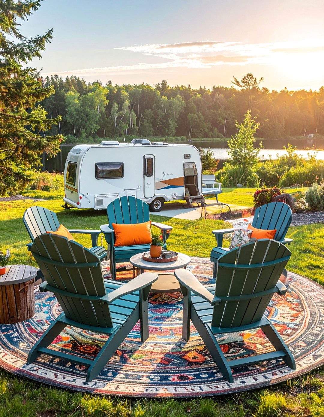 Outdoor Living Room Setup - 30 RV Campsite Decorating Ideas for a Cozy Outdoor Retreat