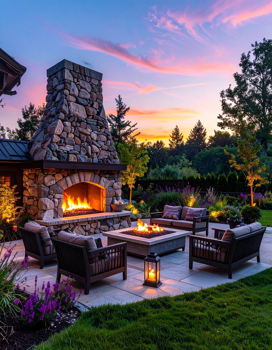 Outdoor River Rock Fireplace - 30 Unique River Rock Fireplace Ideas for Cozy Homes