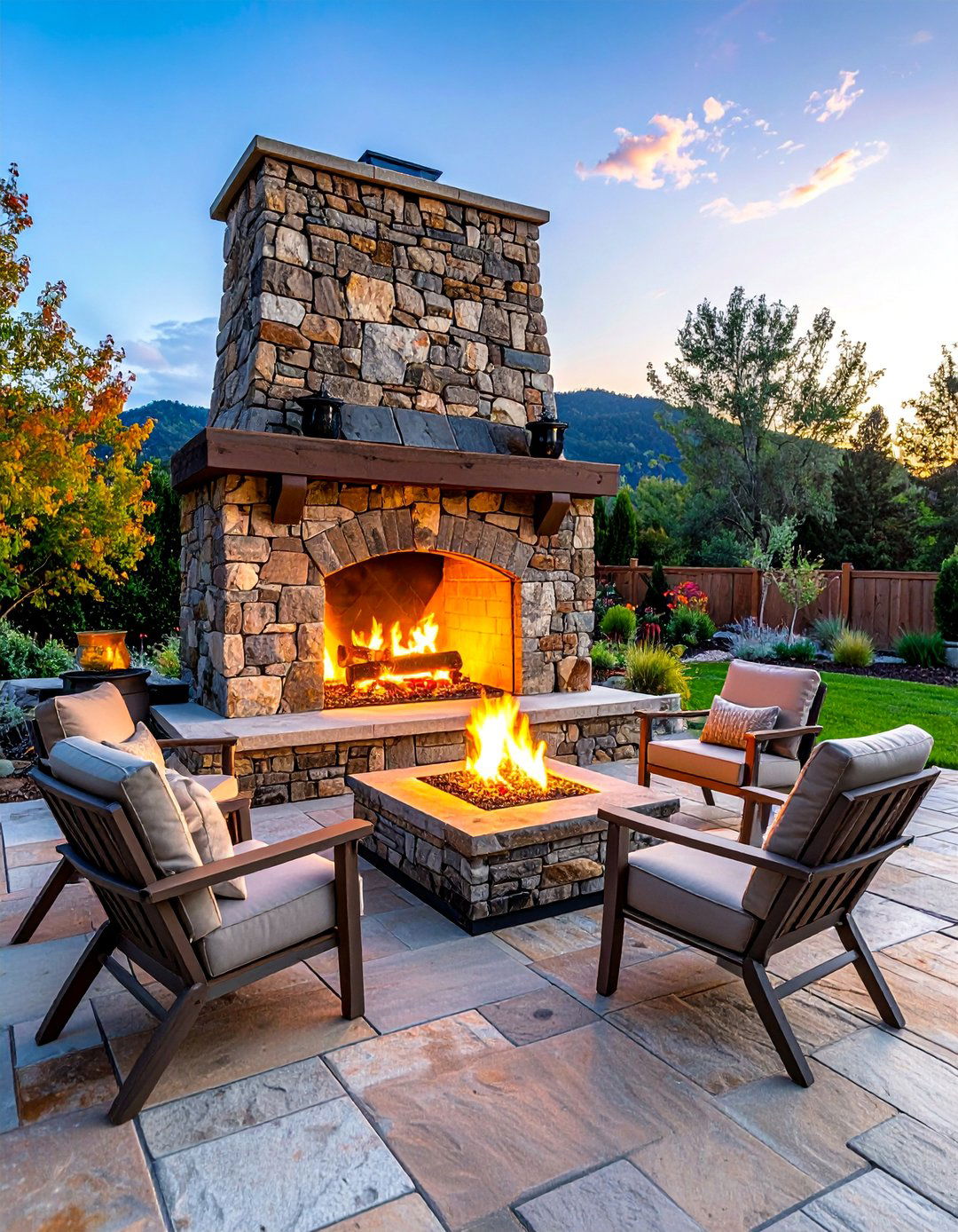 Outdoor Stone Fireplaces - 30 Rustic Landscaping Ideas to Transform Your Outdoor Space