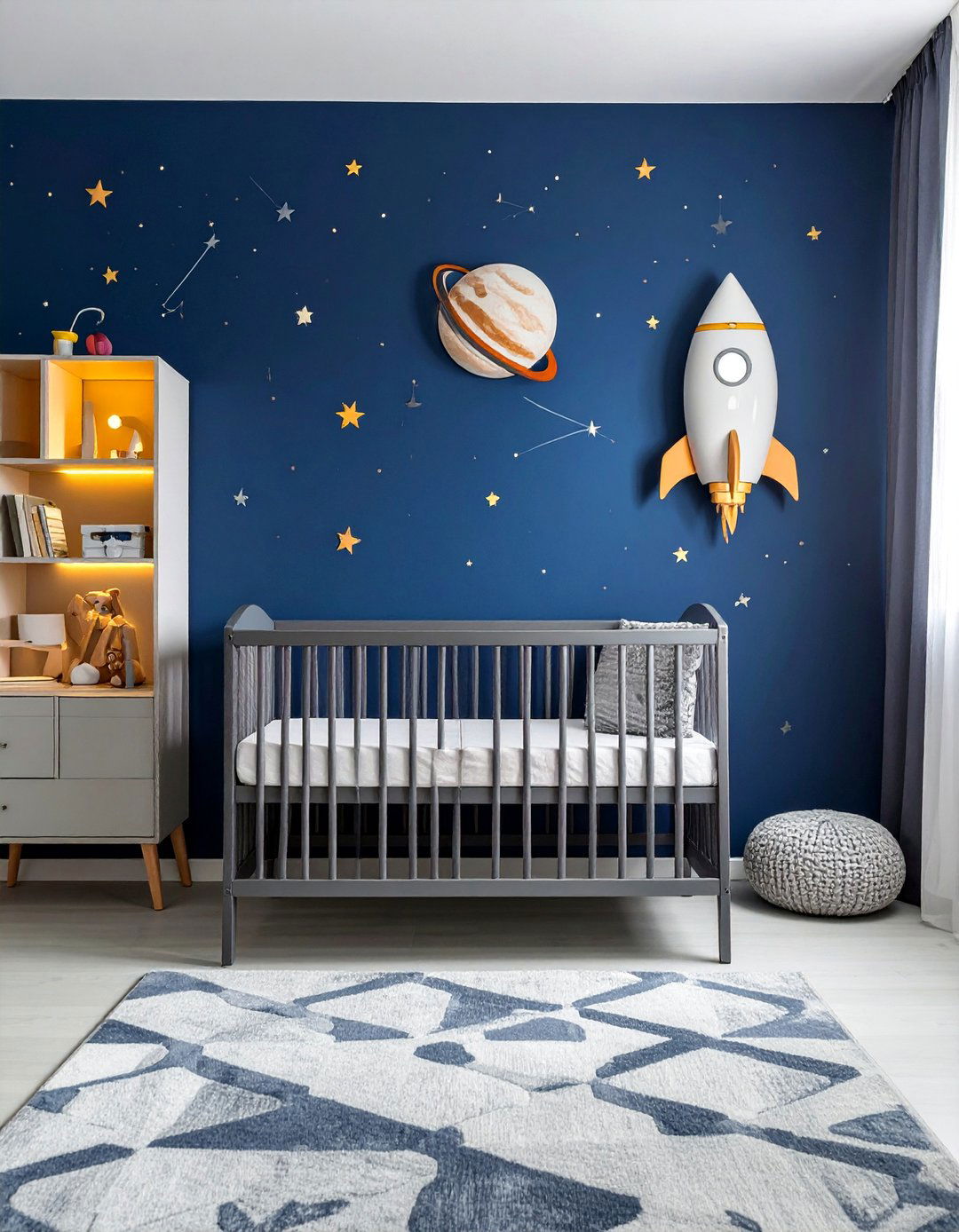 Outer Space Explorer Nursery - 40 Adorable Nursery Ideas for Your Baby's Room