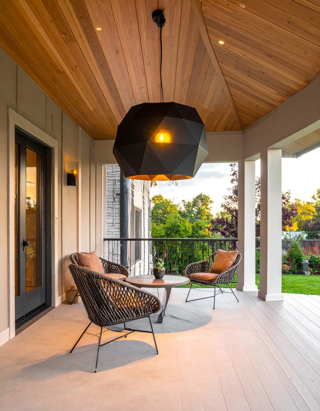 Oversized Statement Pendant Lights - 20 Front Porch Lighting Ideas to Enhance Your Home's Curb Appeal
