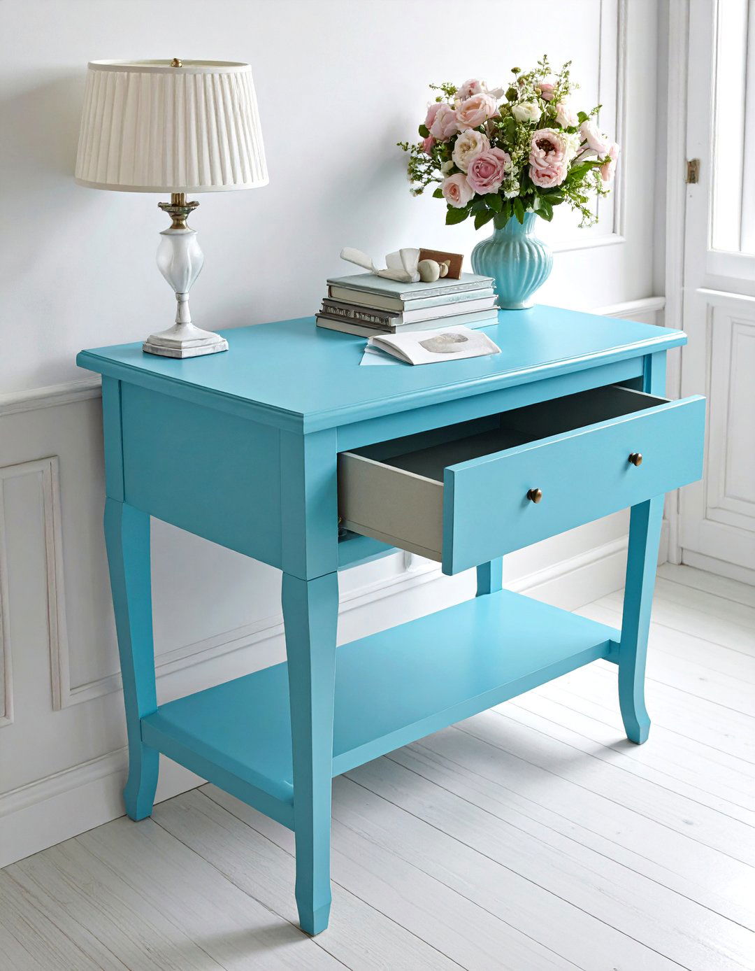 Painted Antique Secretary Desk - 25 Shabby-chic Style Living Room Ideas for Charm