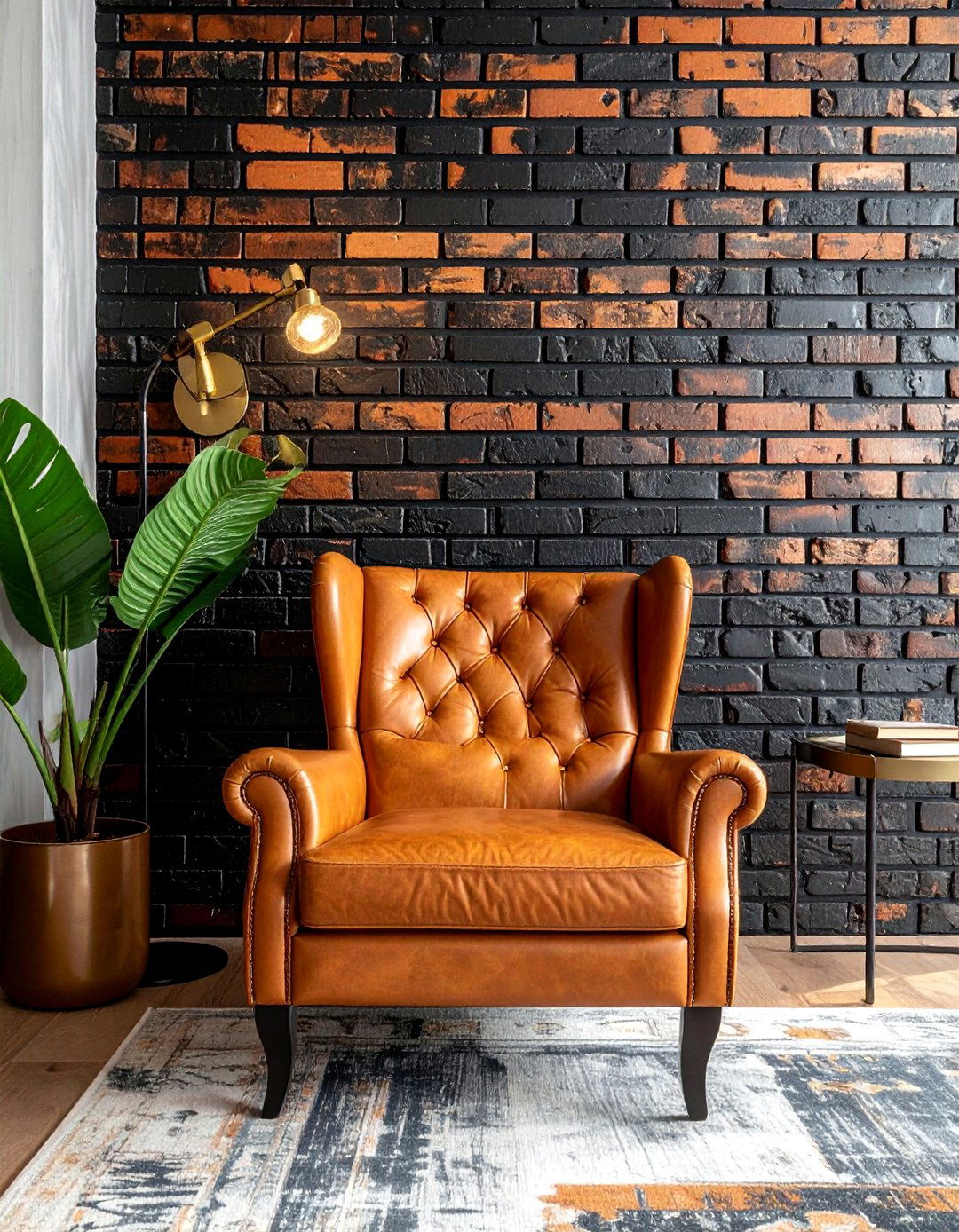 Painted Black Brick Accent Wall - 20 Brick Accent Wall Ideas for Modern Home Design