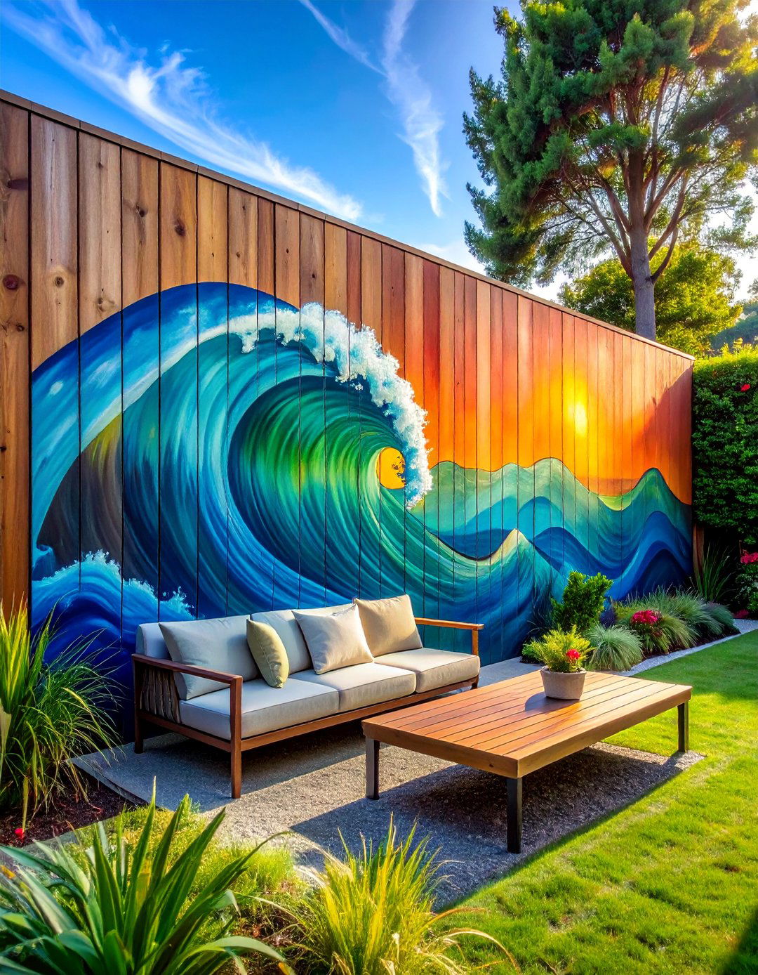 Painted Mural Fence - 25 Decorative Fence Ideas to Enhance Your Outdoor Space