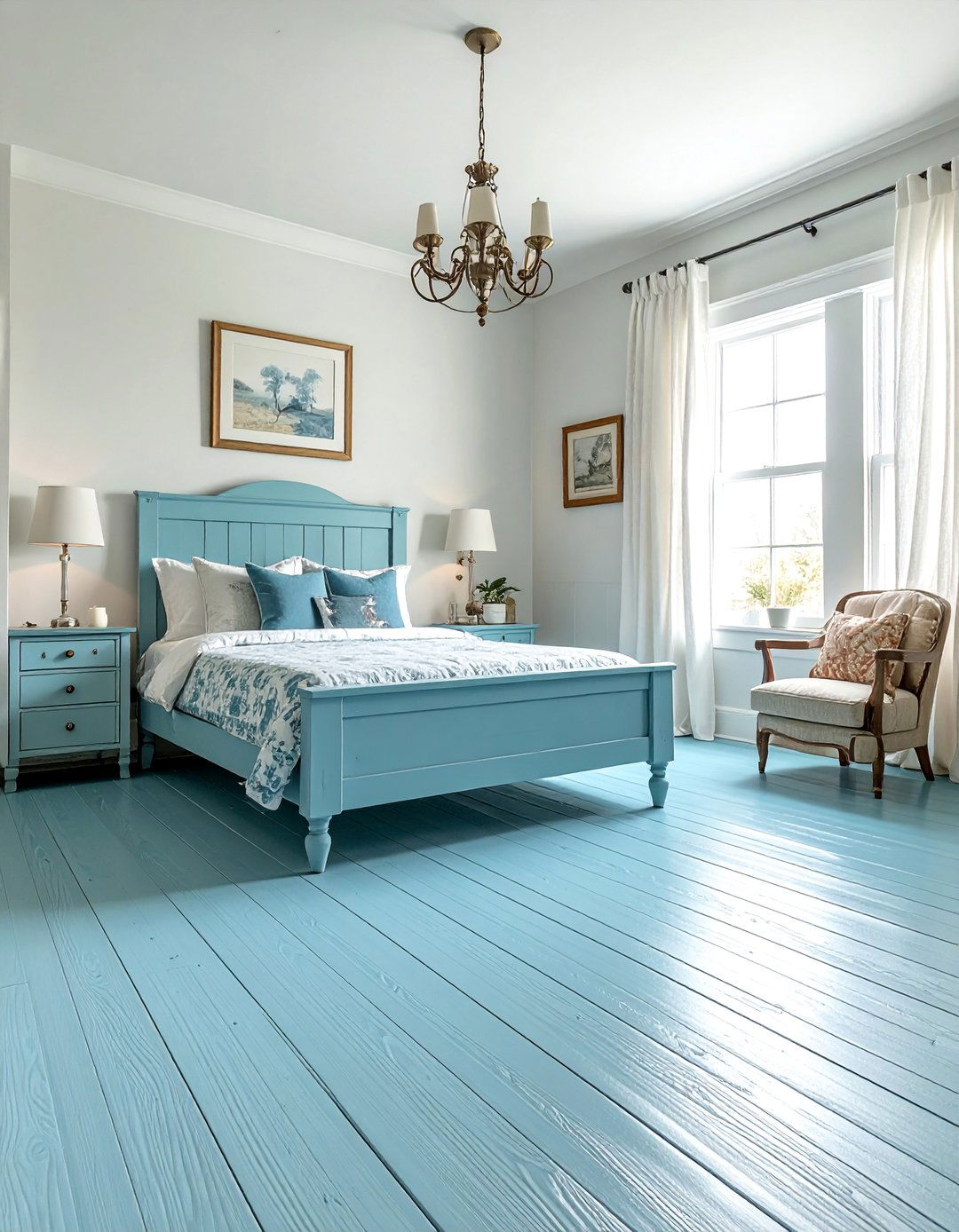 Painted Solid Color Wood Flooring - 40 Farmhouse Flooring Ideas to Enhance Your Home's Charm