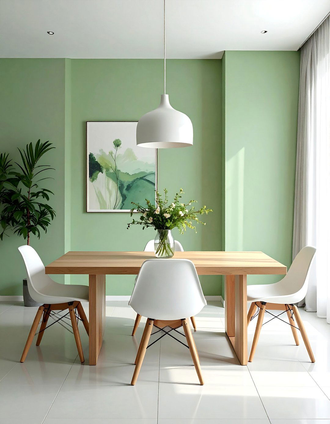 Pale Green Dining Room for a Minimalist Aesthetic - 40 Green Dining Room Ideas for a Fresh Look