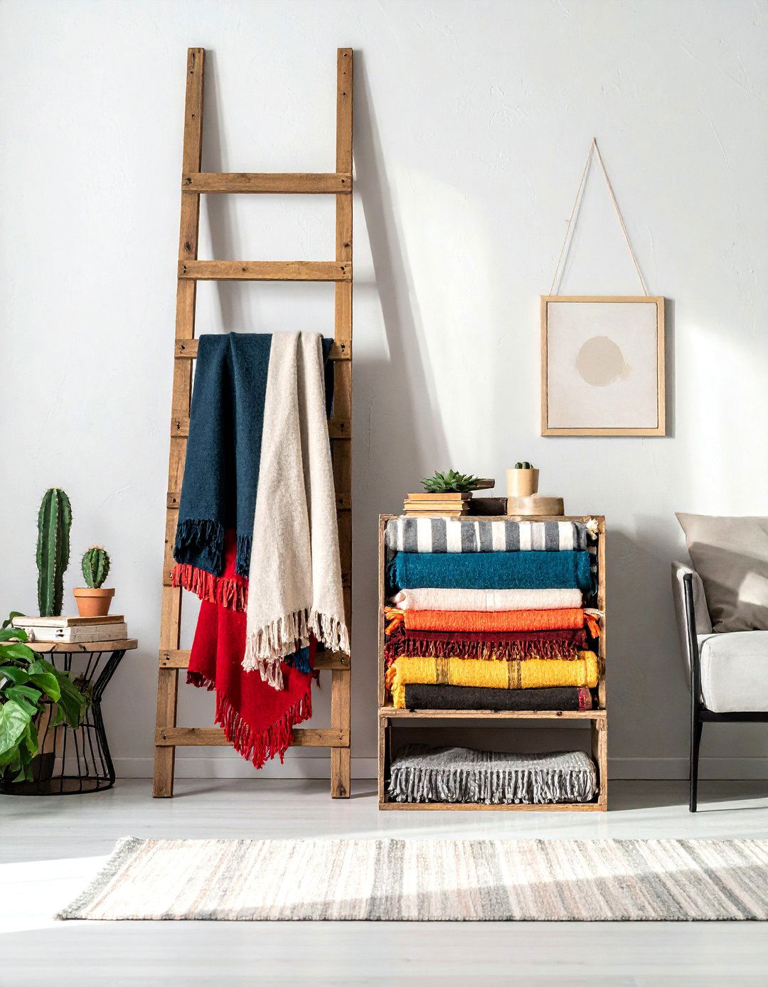 Pallet Blanket Ladder - 40 Creative Pallet Furniture Ideas for Your Home