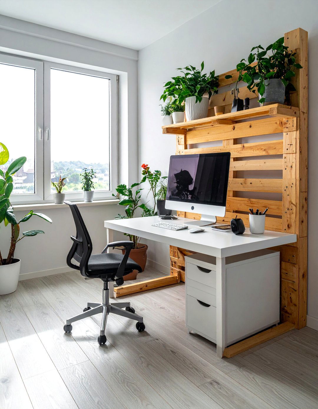Pallet Computer Monitor Stand - 40 Creative Pallet Furniture Ideas for Your Home