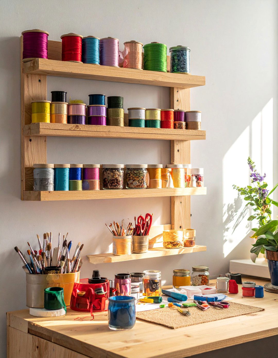 Pallet Craft Supply Organizer - 40 Creative Pallet Furniture Ideas for Your Home
