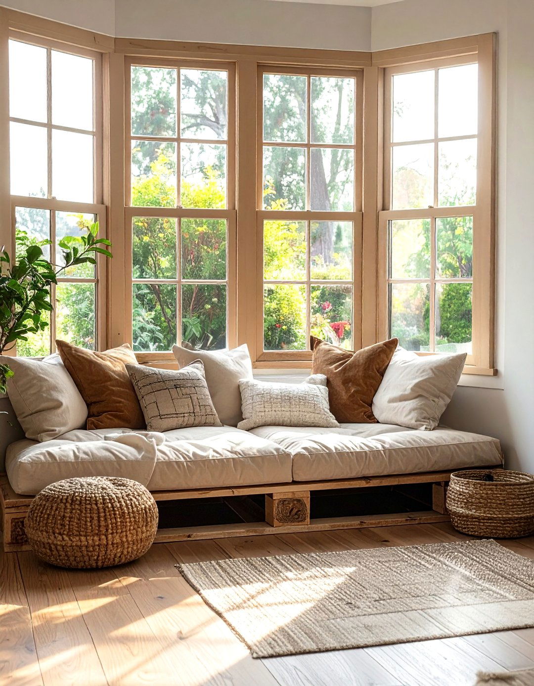 Pallet Cushioned Window Seat - 40 Creative Pallet Furniture Ideas for Your Home