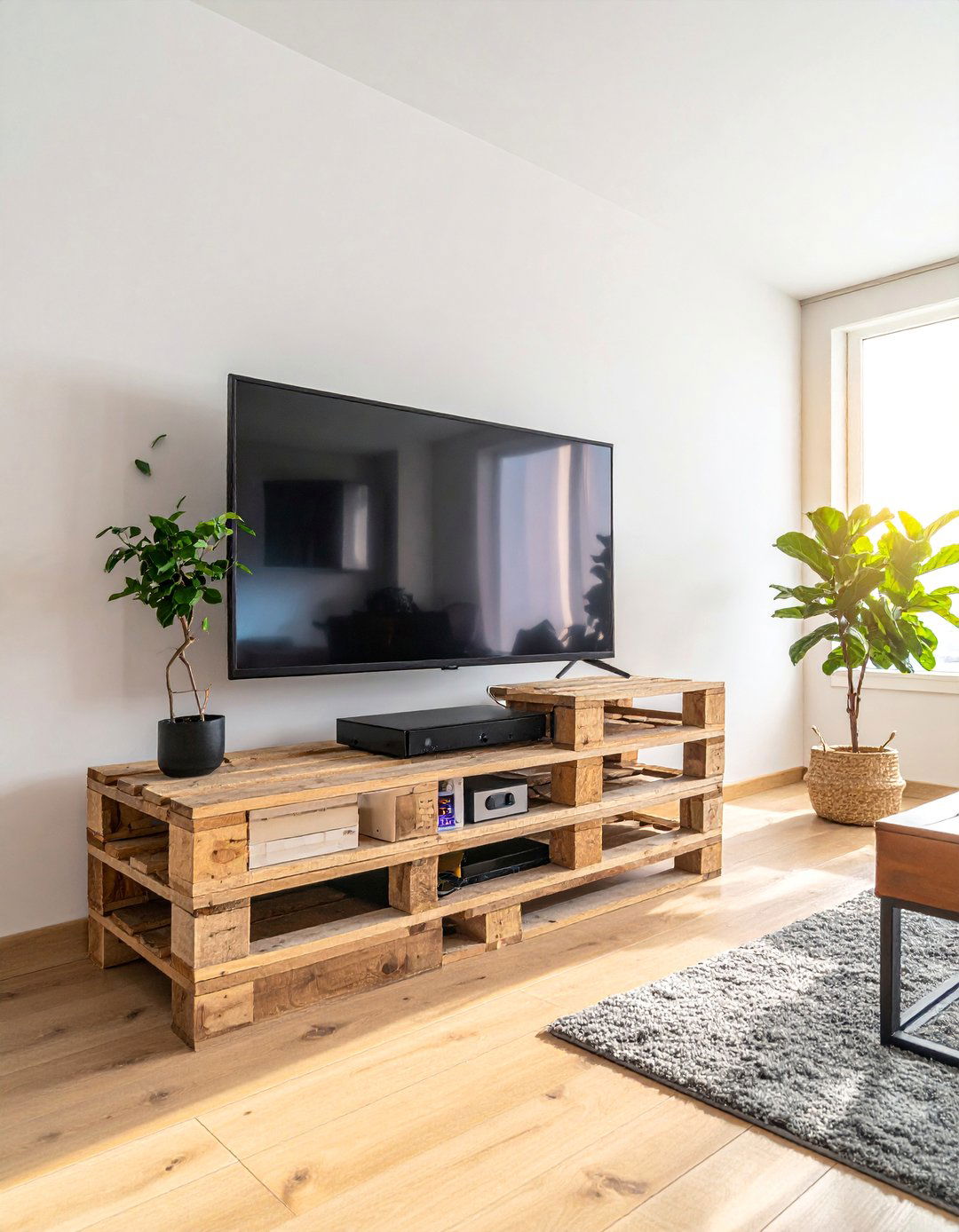 Pallet Media Console - 40 Creative Pallet Furniture Ideas for Your Home