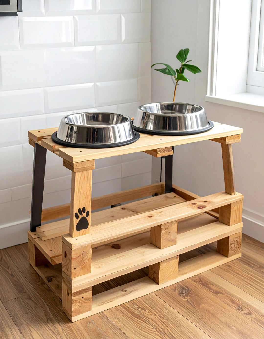 Pallet Pet Food Station - 40 Creative Pallet Furniture Ideas for Your Home