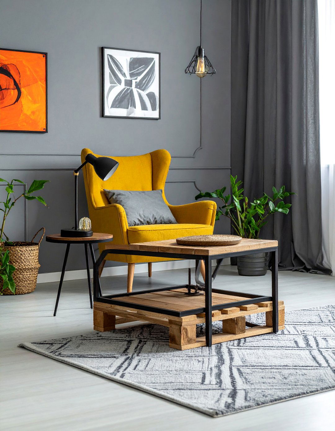 Pallet Side Table with Hairpin Legs - 40 Creative Pallet Furniture Ideas for Your Home