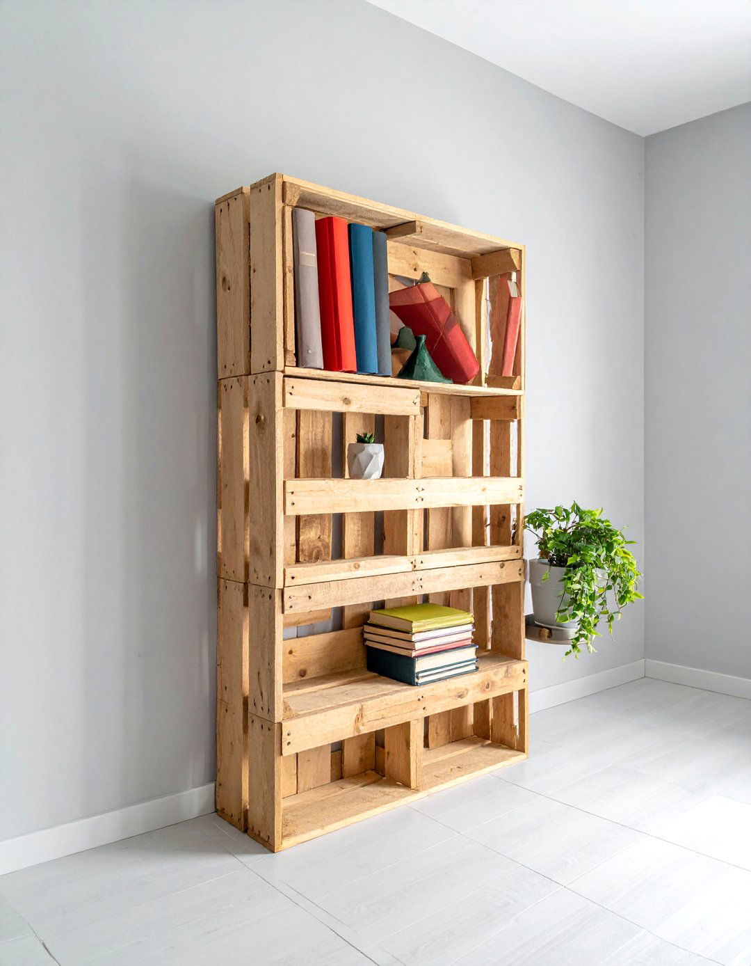 Pallet Wall Mounted Bookshelf - 40 Creative Pallet Furniture Ideas for Your Home