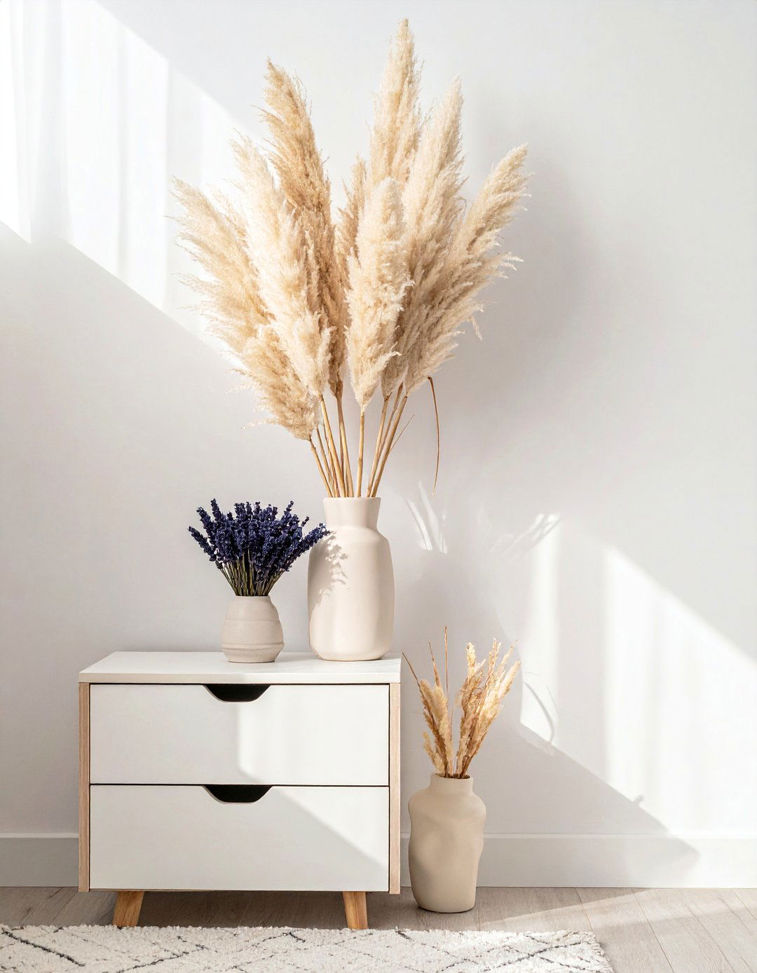 Pampas Grass and Dried Florals in a Boho Toddler Room - 20 Boho Toddler Room Ideas for a Chic and Playful Space
