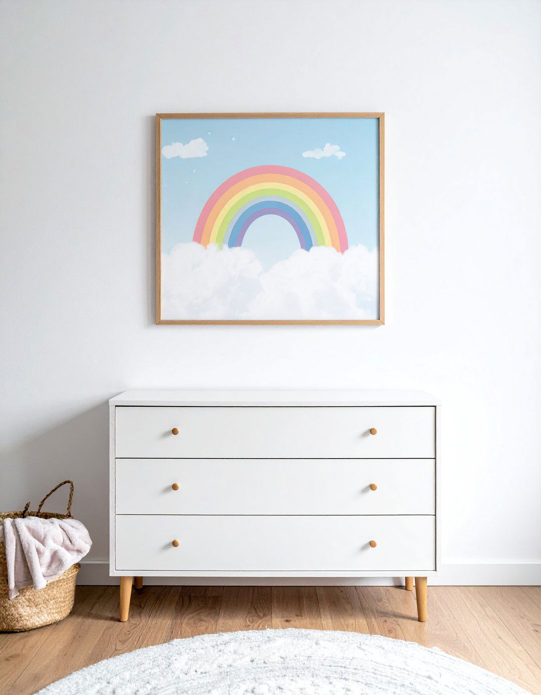 Pastel Rainbow and Cloud Wall Art - 15 Cloud-Themed Nursery Ideas for a Dreamy Baby Room