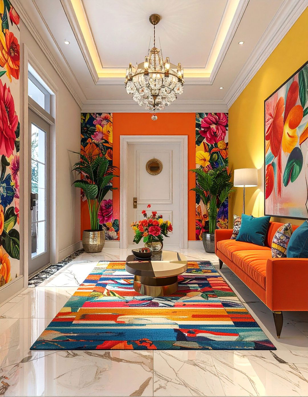 Pattern Mixing Mastery - 50 Foyer Decor Ideas to Make a Grand First Impression
