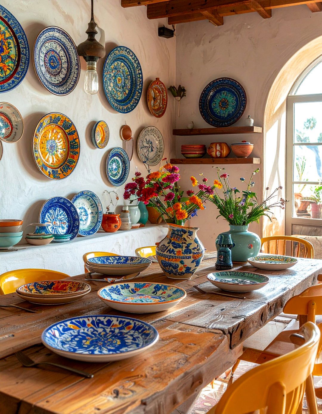 Patterned Ceramic Dinnerware - 40 Dining Room Decor Ideas to Elevate Your Meals