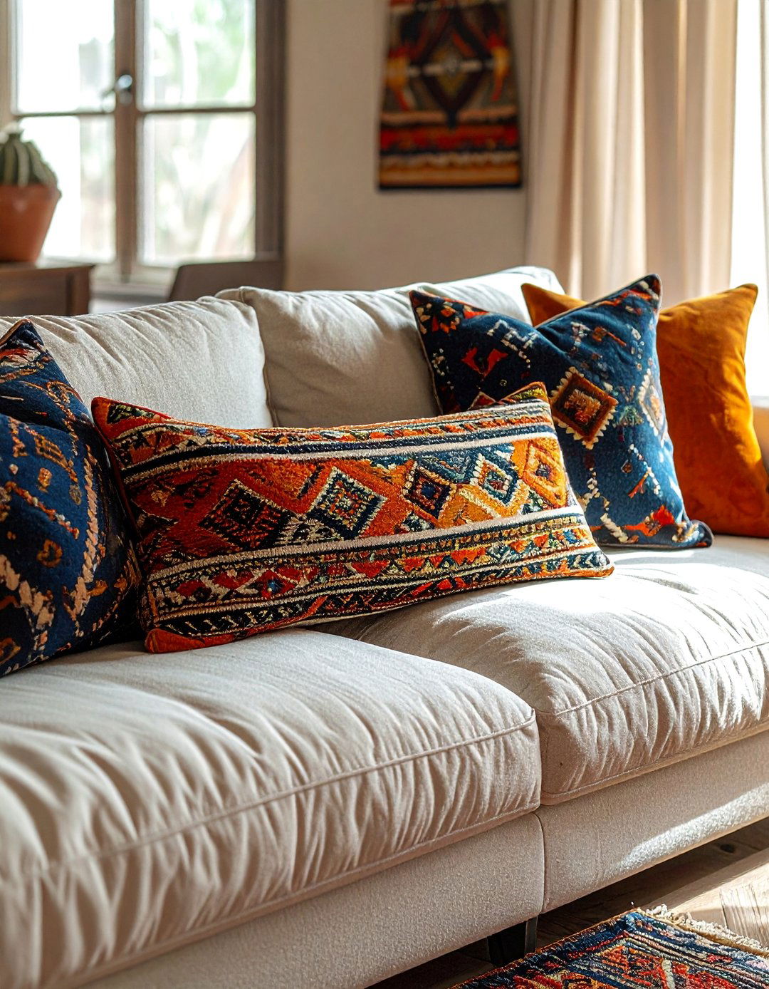 Patterned Throw Pillow Southwestern Living Room - 25 Southwestern Living Room Ideas for a Cozy Retreat