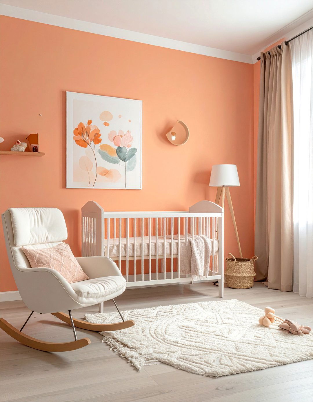 Peach Tones in a Babys Nursery - 30 Orange Room Ideas to Brighten Your Home