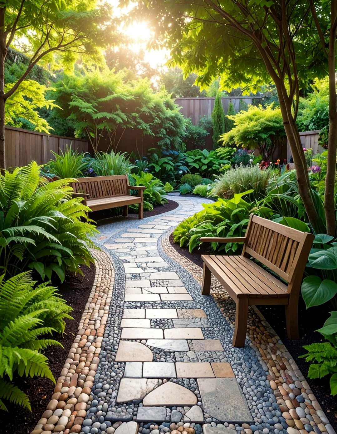 Pebble Mosaic Patio Tiles for a Natural Path - 30 Patio Tile Ideas for a Stylish Outdoor Space