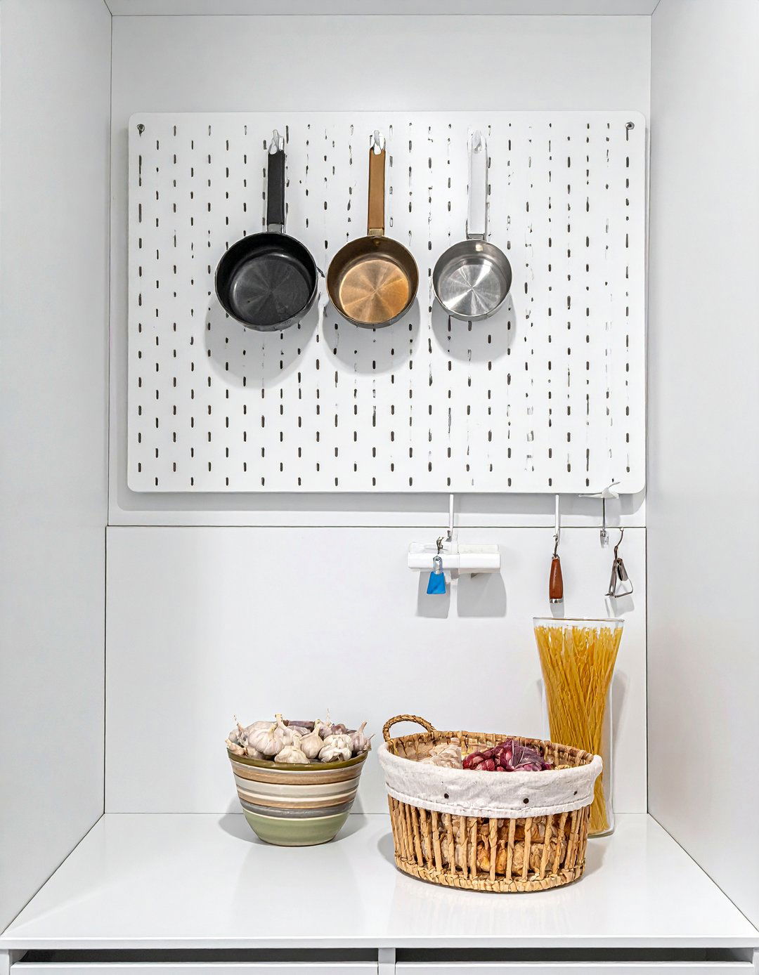 Pegboard Wall Organizers in a Small Pantry - 30 Small Pantry Ideas for Efficient Storage