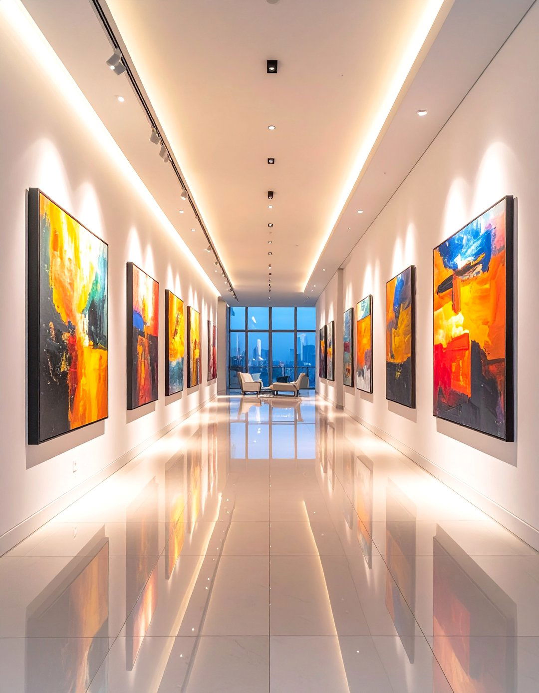 Penthouse Design Centered Around an Art Gallery Hallway - 25 Penthouse Design Ideas for Luxurious Urban Living